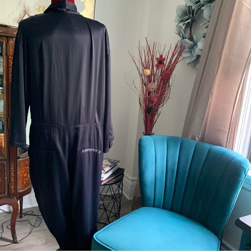 FREE PEOPLE BLACK SATIN JUMPSUIT - Picture 6 of 15